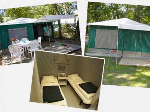 location de tente aménagée en Dordogne camping Au P'tit Bonheur